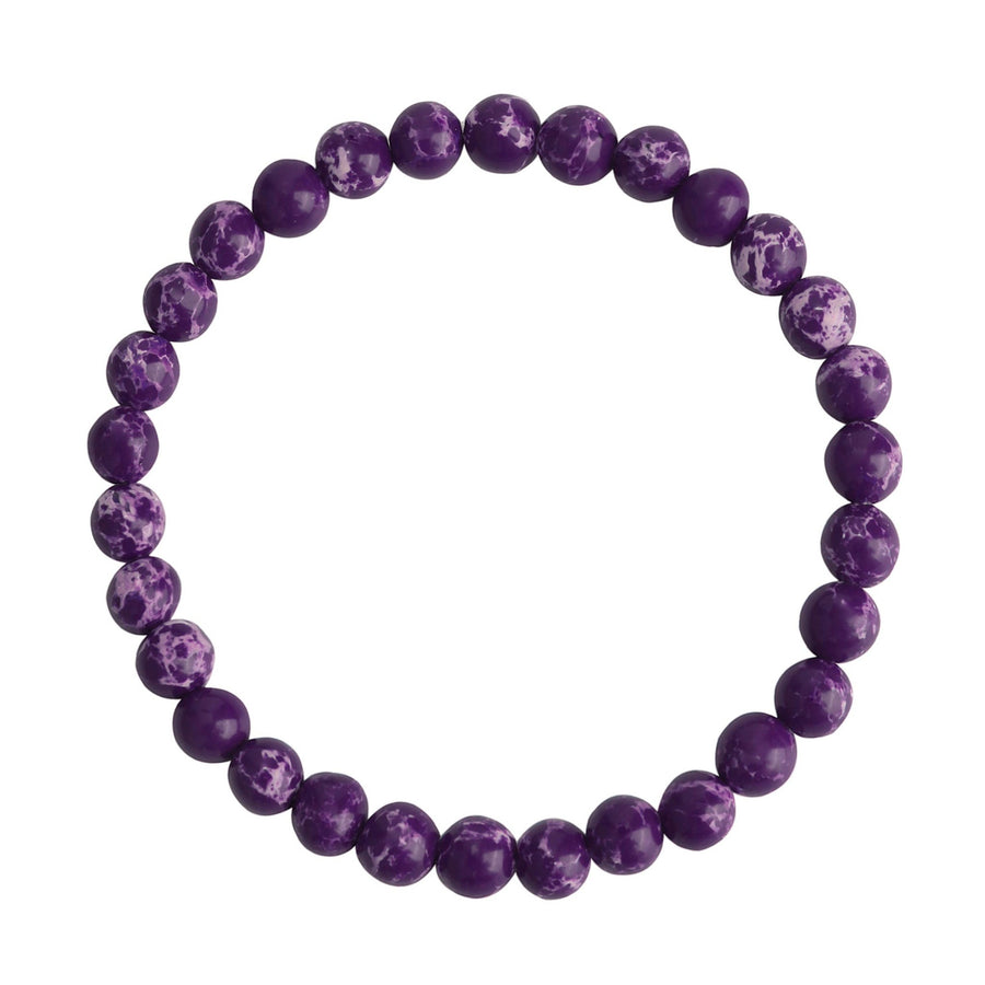 Composed Purple Emperor Stone Stretch Bracelet B2057-Composed Purple Emperor