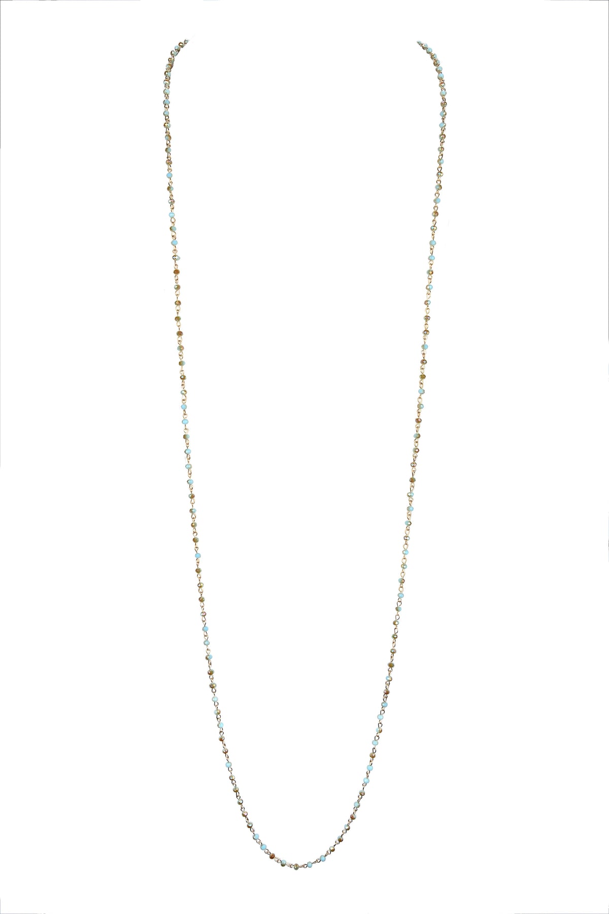 Crystal Beaded Chain Necklace N1163