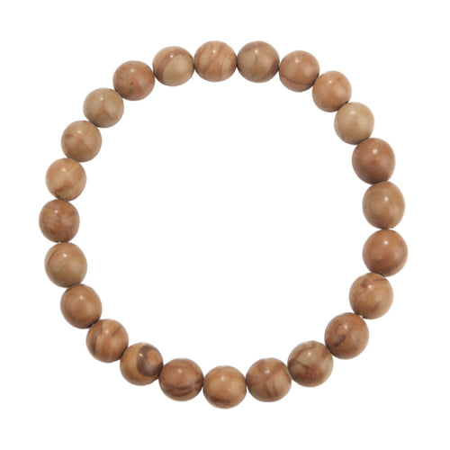 Woodenline Jasper Stone Stretch Bracelet B2052-Woodenline-Jasper - 8MM