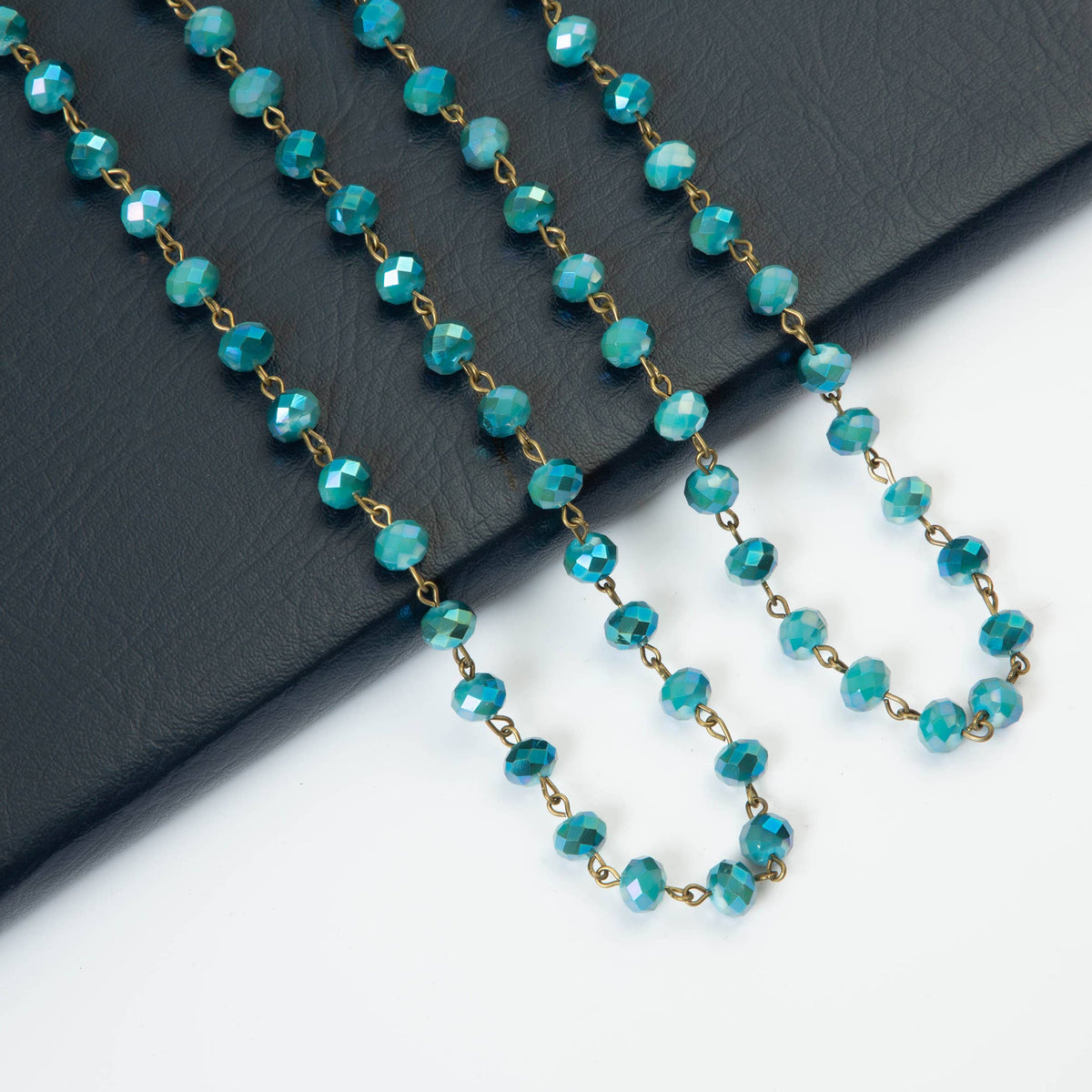Crystal Beaded Chain Necklace N1163