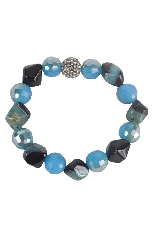 Stone Crystal Beads Bracelets B1226