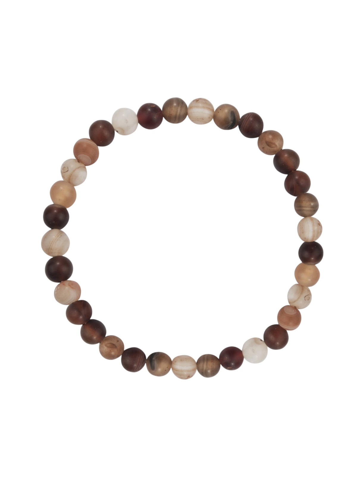 Brown Agate Matte Stone Stretch Bracelet B2053-Brown Agate Matte - 6MM