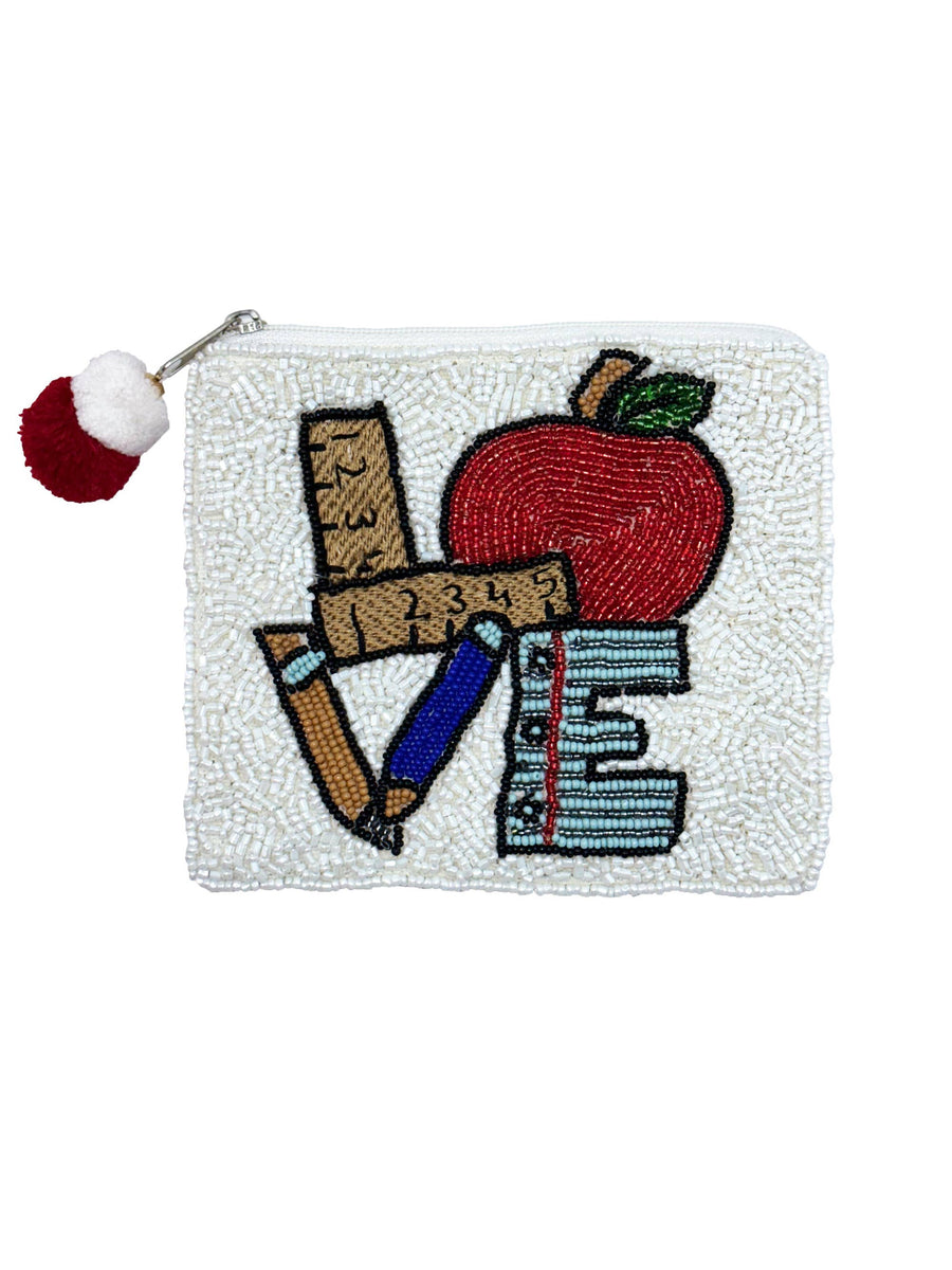 Love Teacher Beaded Pouch LAC-CP-1317