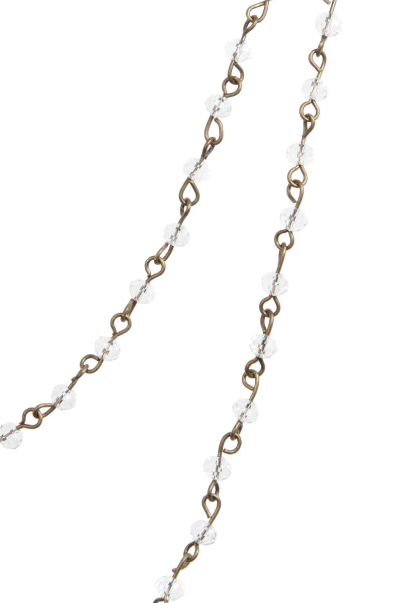 Crystal Beaded Chain Necklace N1163