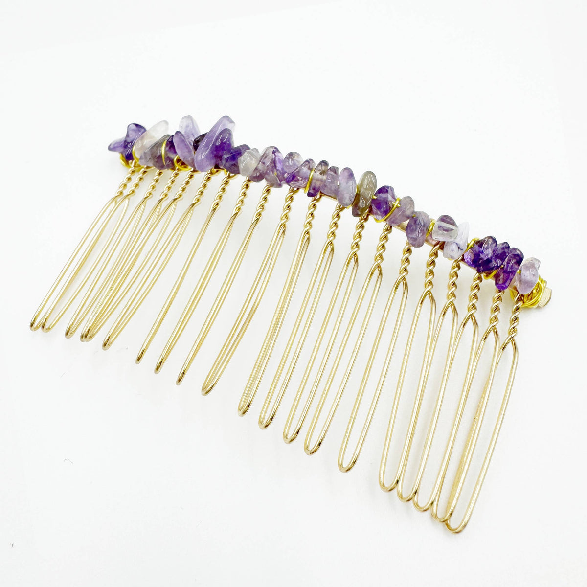 Irregular Natural Stone Hair Comb L4668-Black L4668