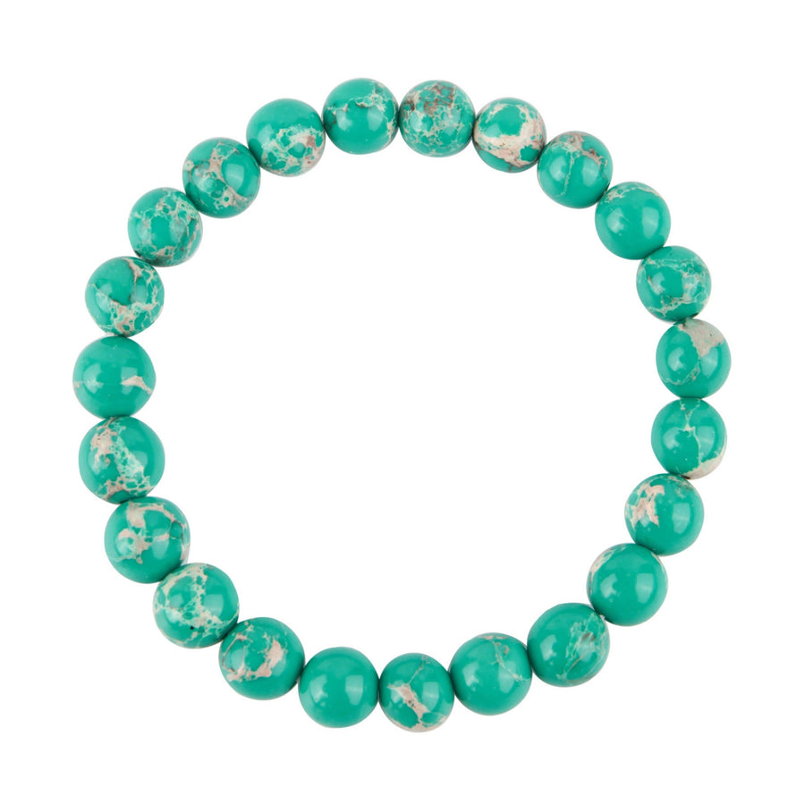Composed Green Emperor Stone Stretch Bracelet B2057-Composed Green Emperor