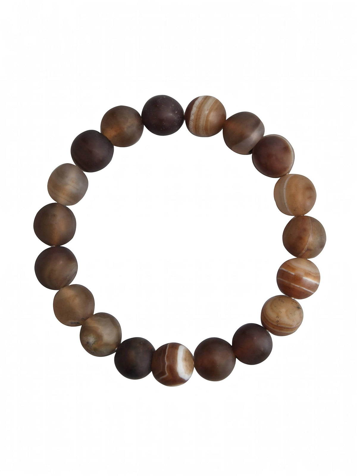 Brown Agate Matte Stone Stretch Bracelet B2053-Brown Agate Matte - 10MM