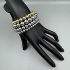 Golden Hematite Bead Stretch Bracelet B3443-Gold-8MM - view 2