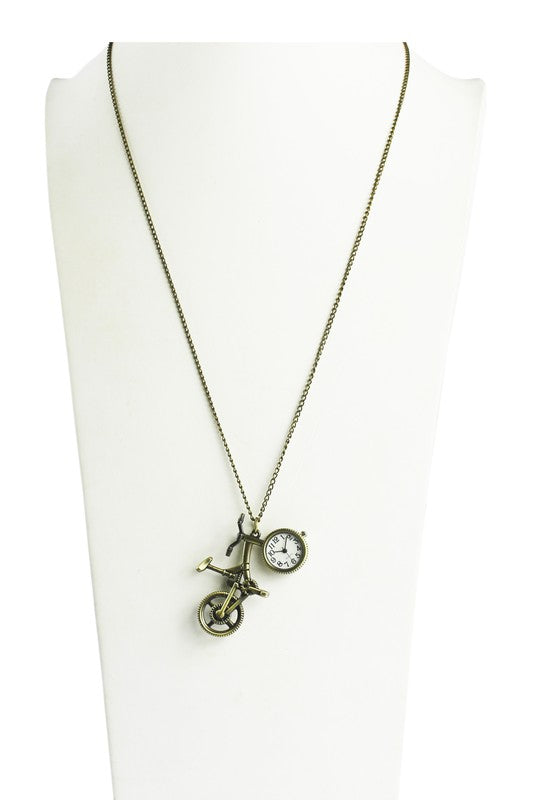 Vintage Charm  Bicycle Quartz Pocket Watch WH0032