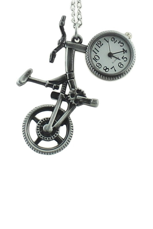 Vintage Charm  Bicycle Quartz Pocket Watch WH0032
