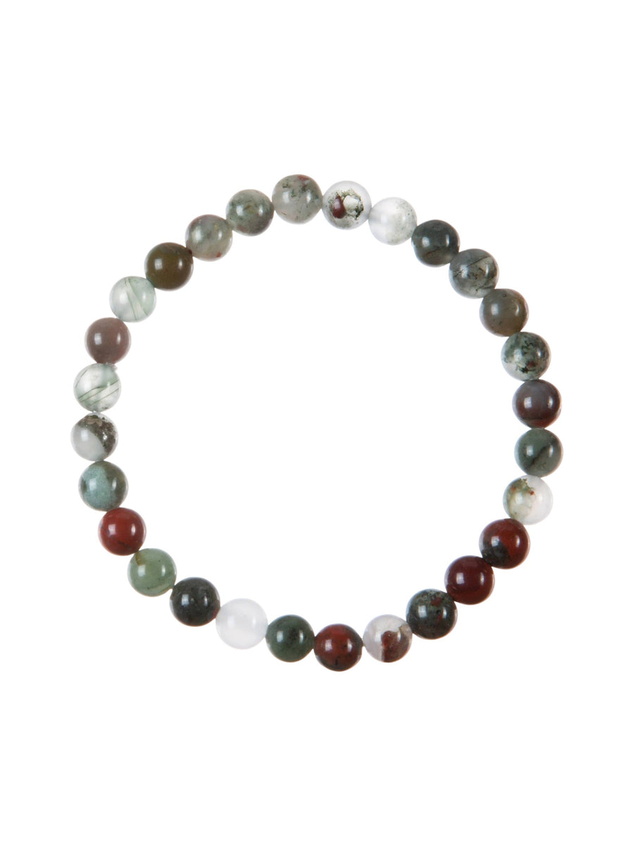 African Bloodstone Stone Stretch Bracelet B3711-African Bloodstone