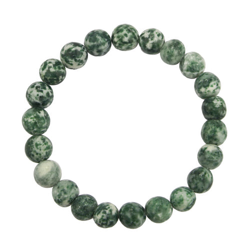 Greenspot Jasper Stone Stretch Bracelet B2051-Greenspot Jasper - 8MM