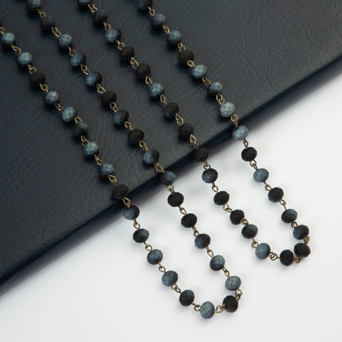 Crystal Beaded Chain Necklace N1163