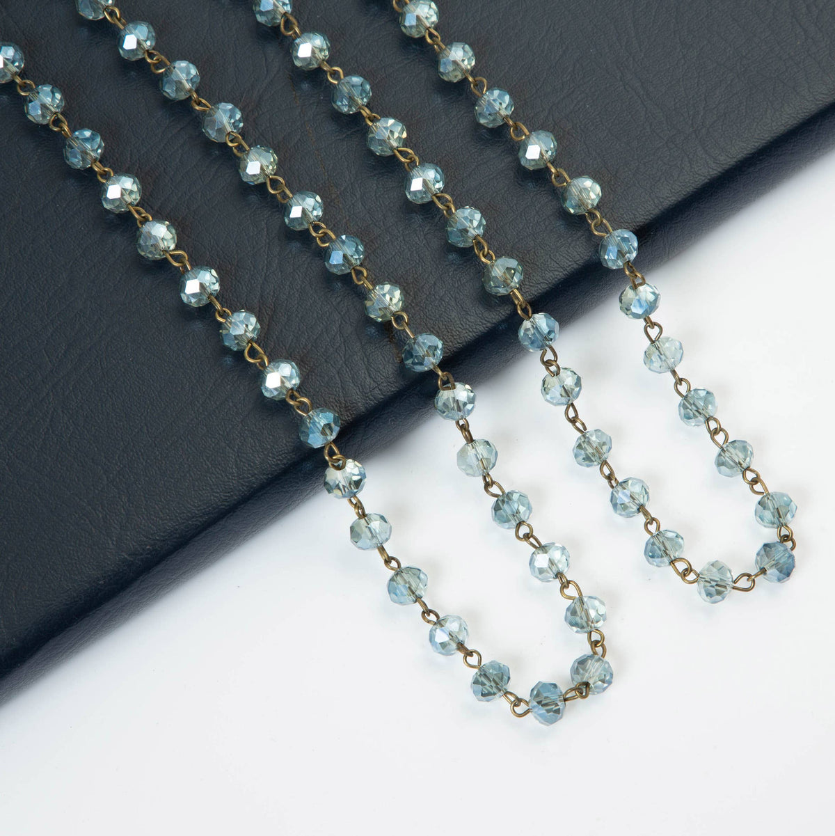 Crystal Beaded Chain Necklace N1163
