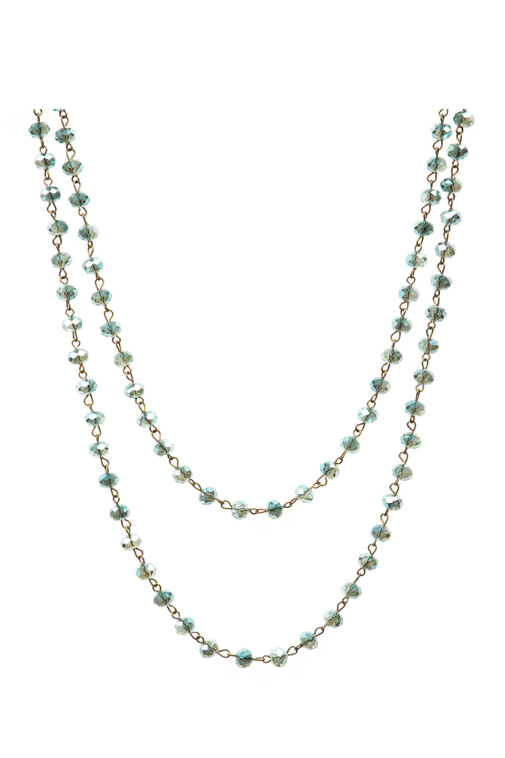 Crystal Beaded Chain Necklace N1163