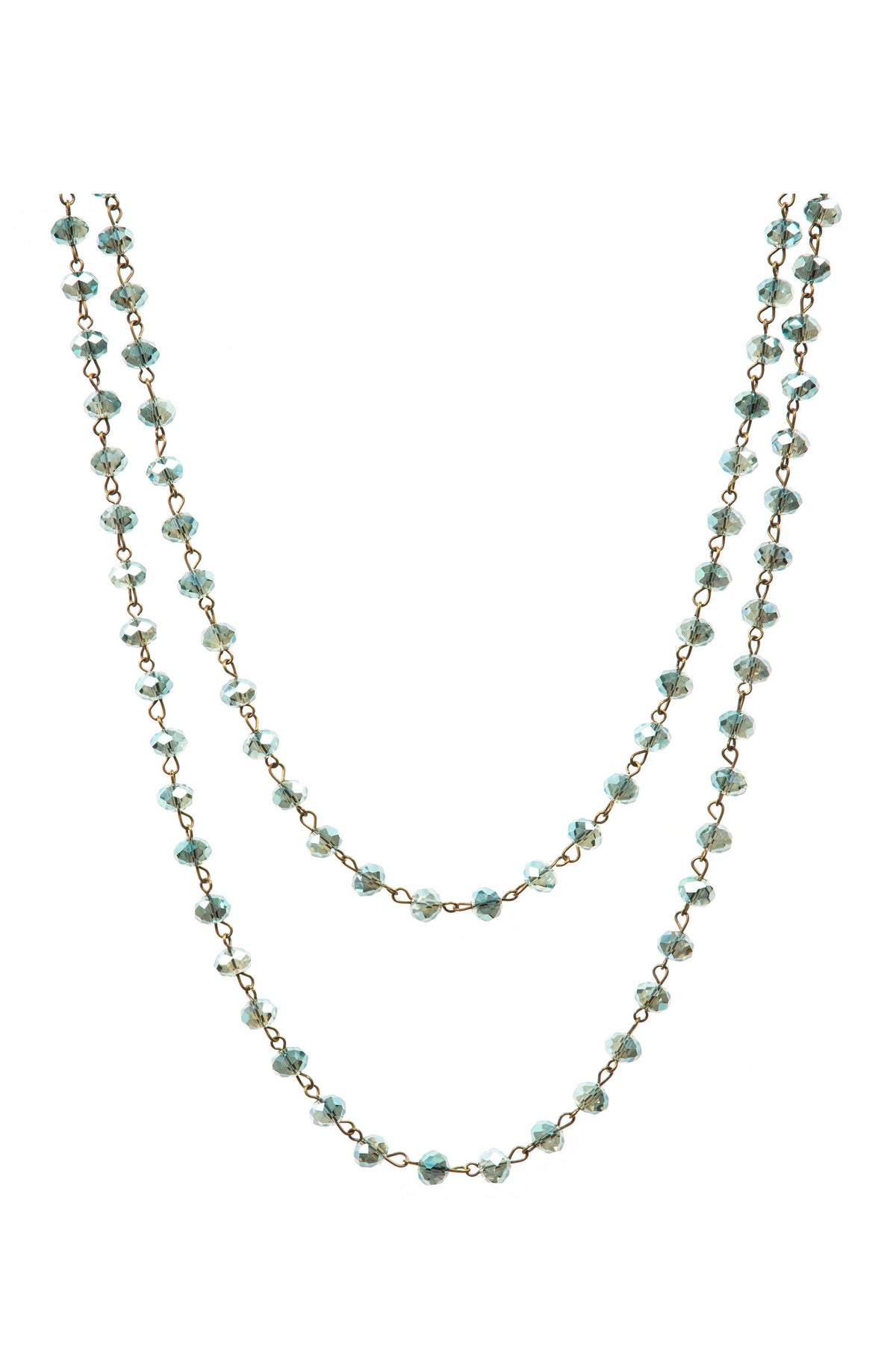 Crystal Beaded Chain Necklace N1163