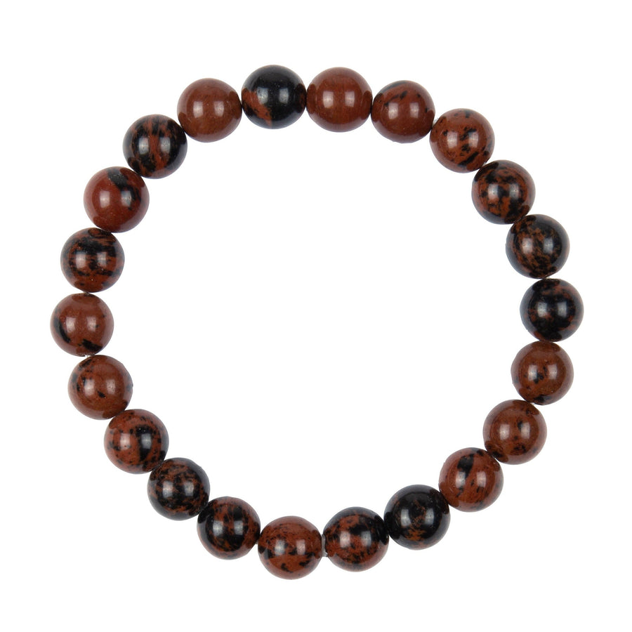Mahogany Obsidian Stone Stretch Bracelet B2968-Mahogany Obsidian