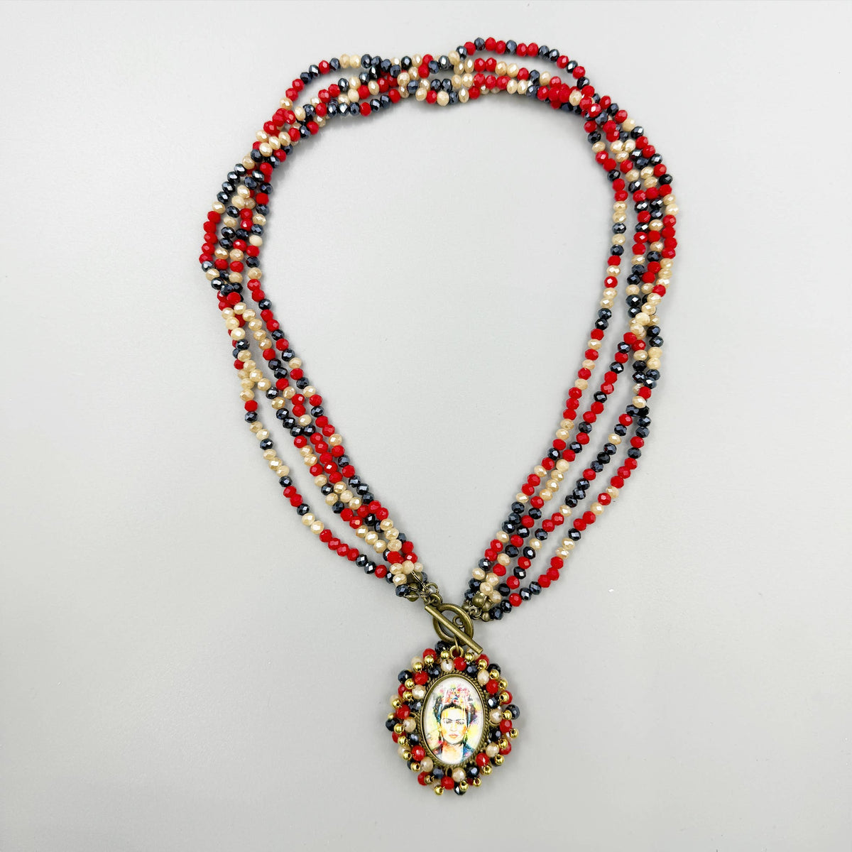 Random Frida Seed Bead Braided OT Necklace N5232 - view 7