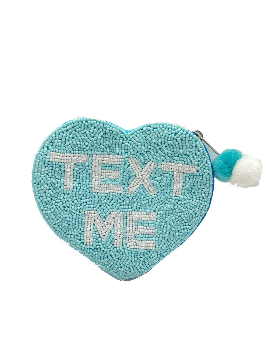 Text Me Blue Heart Pouch LAC-CP-1186