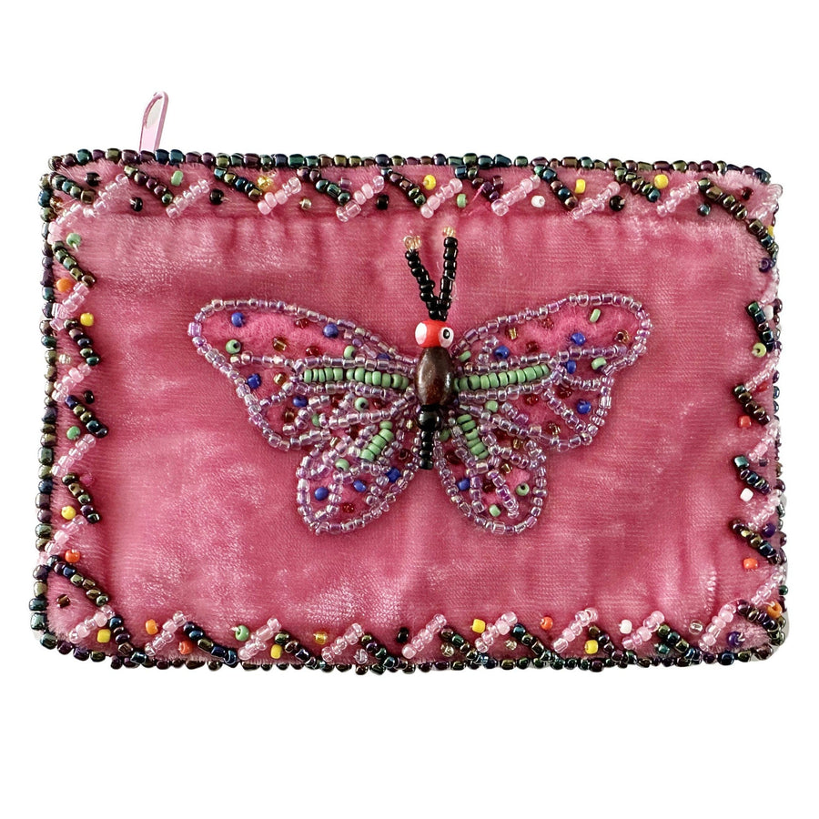 Butterfly Rectangle Velvet Coin Purse V0701