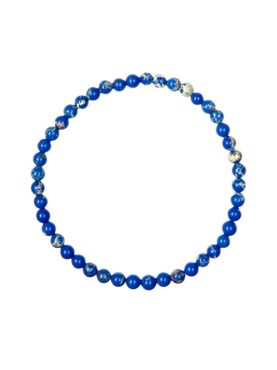 Composed Navy Emperor Stone Stretch Bracelet B2057-4MM