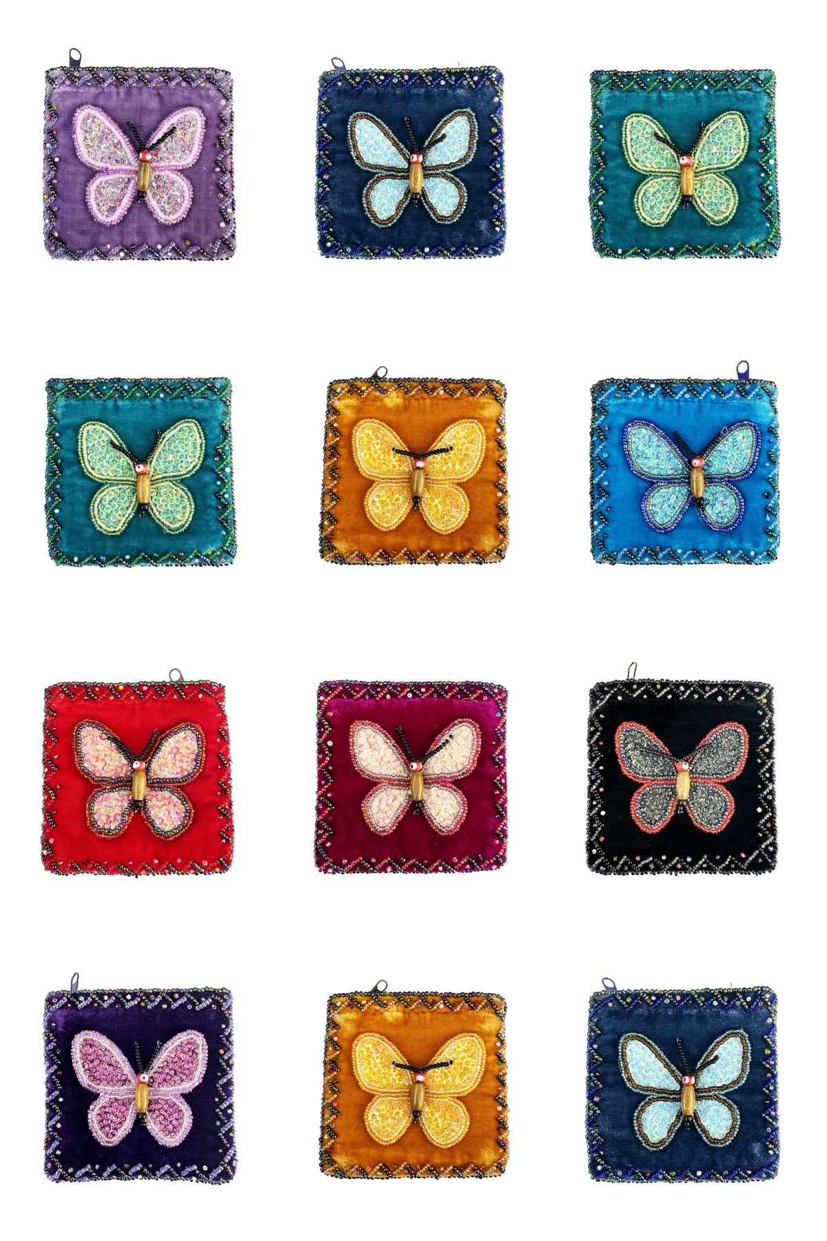 Butterfly Square Velvet Coin Purse V0712 - view 3