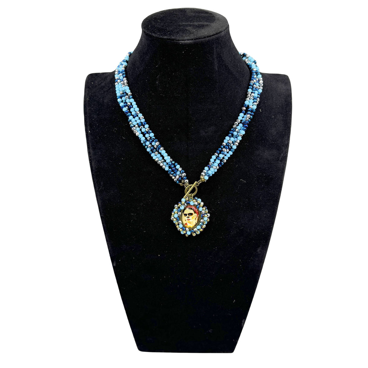 Random Frida Seed Bead Braided OT Necklace N5232 - view 3