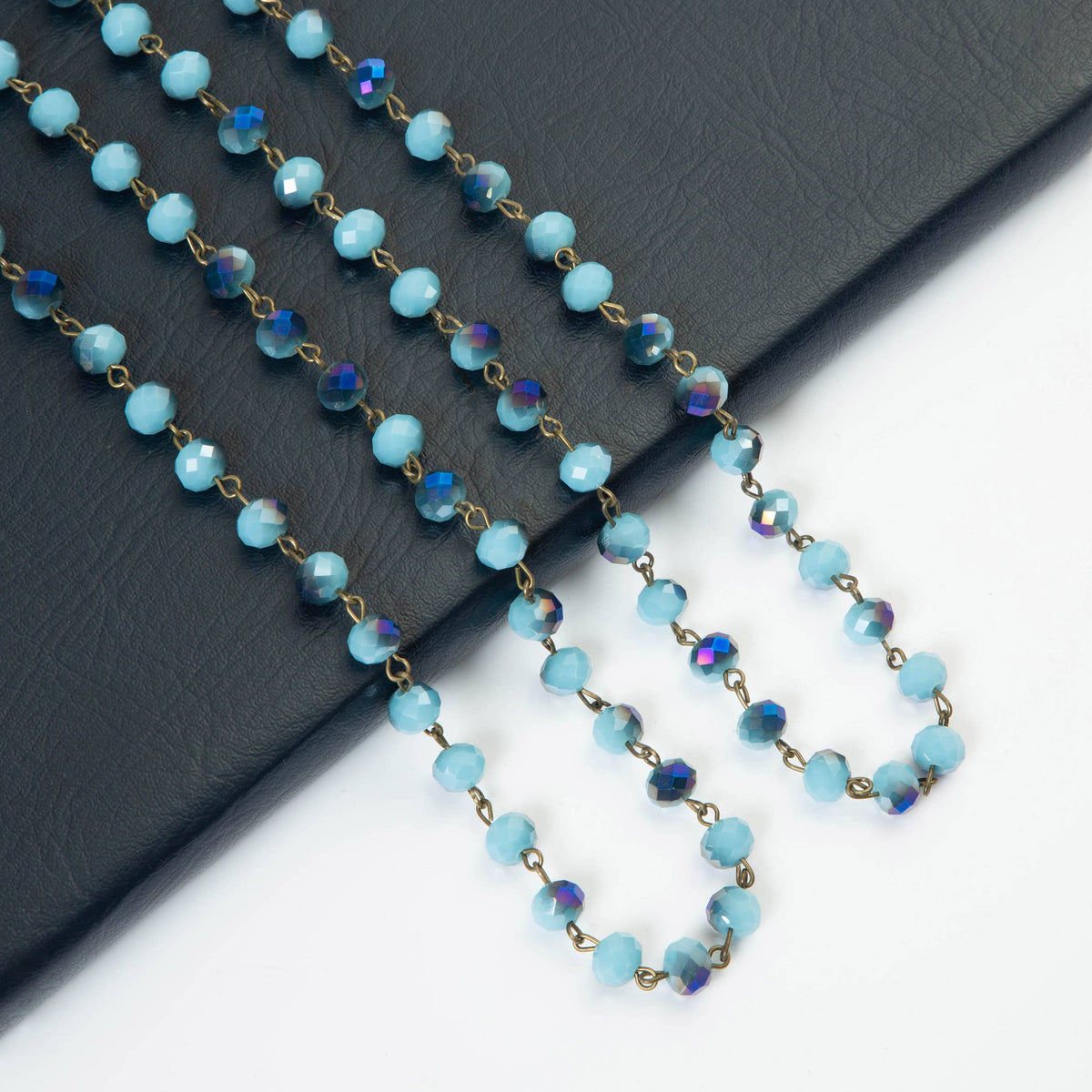 Crystal Beaded Chain Necklace N1163
