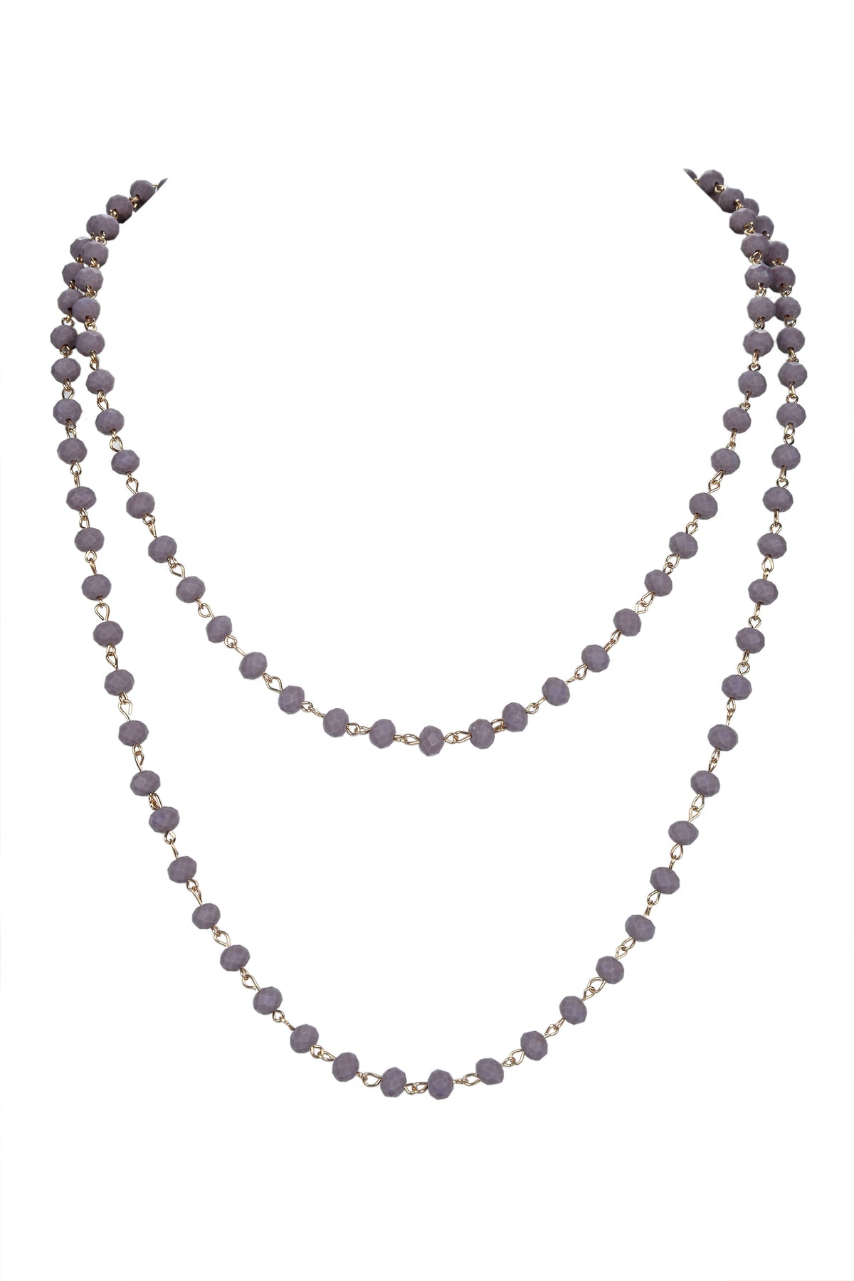 Crystal Beaded Chain Necklace N1163