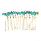 Irregular Natural Stone Hair Comb L4668-Black L4668