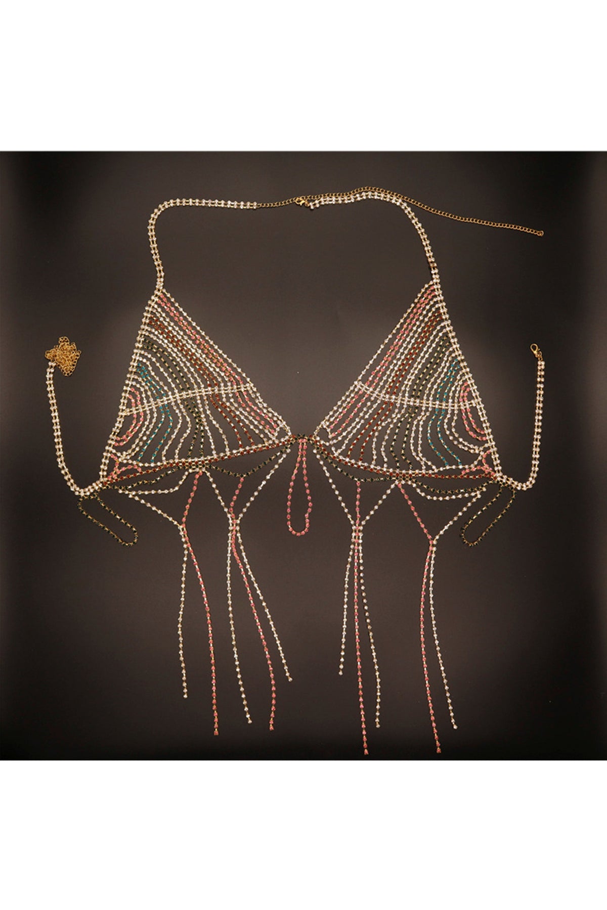 Hollow Rhinestone Bra Tassel Body Chain A0223
