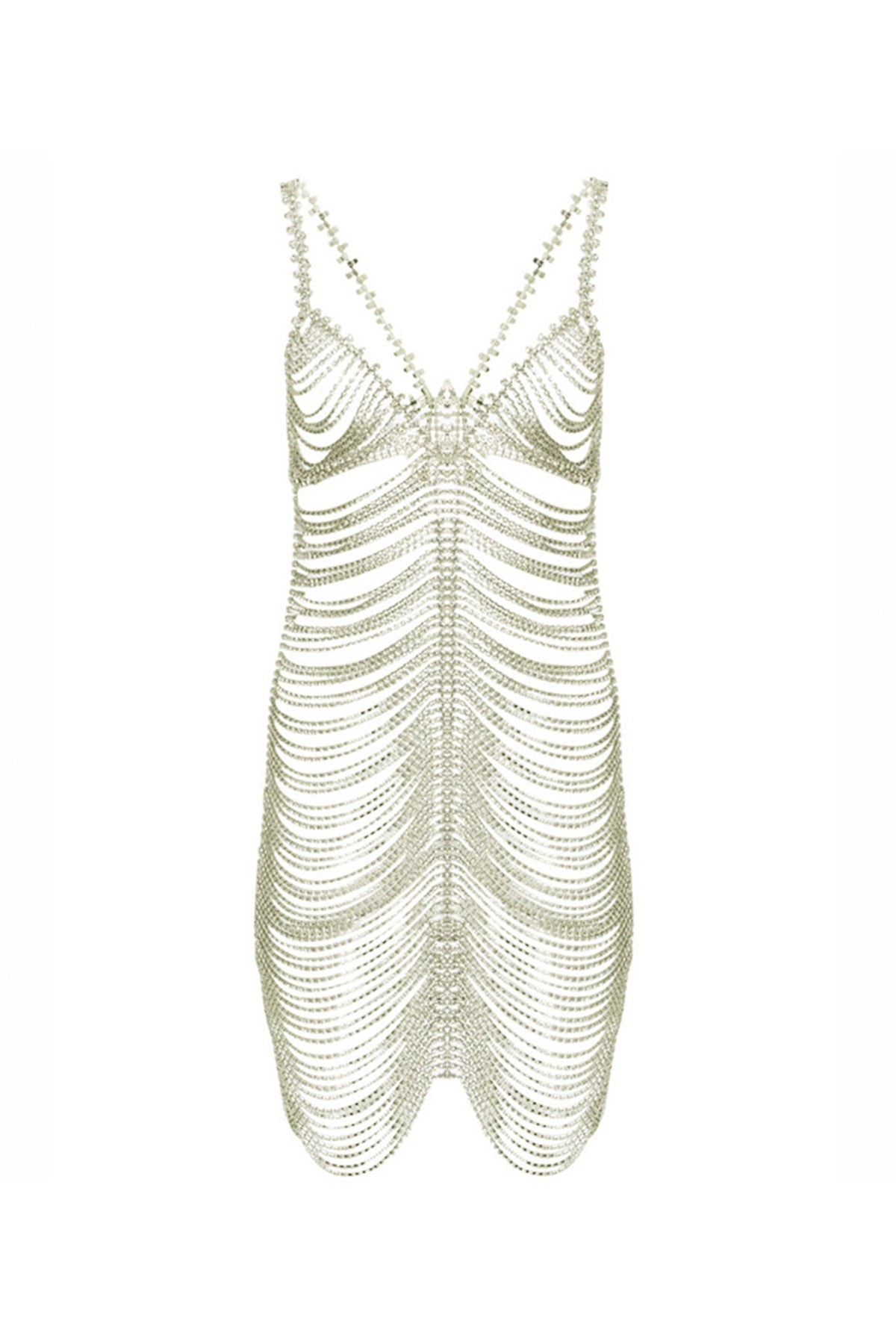 Hollow Rhinestone Tassel Dress Body Chain A0232