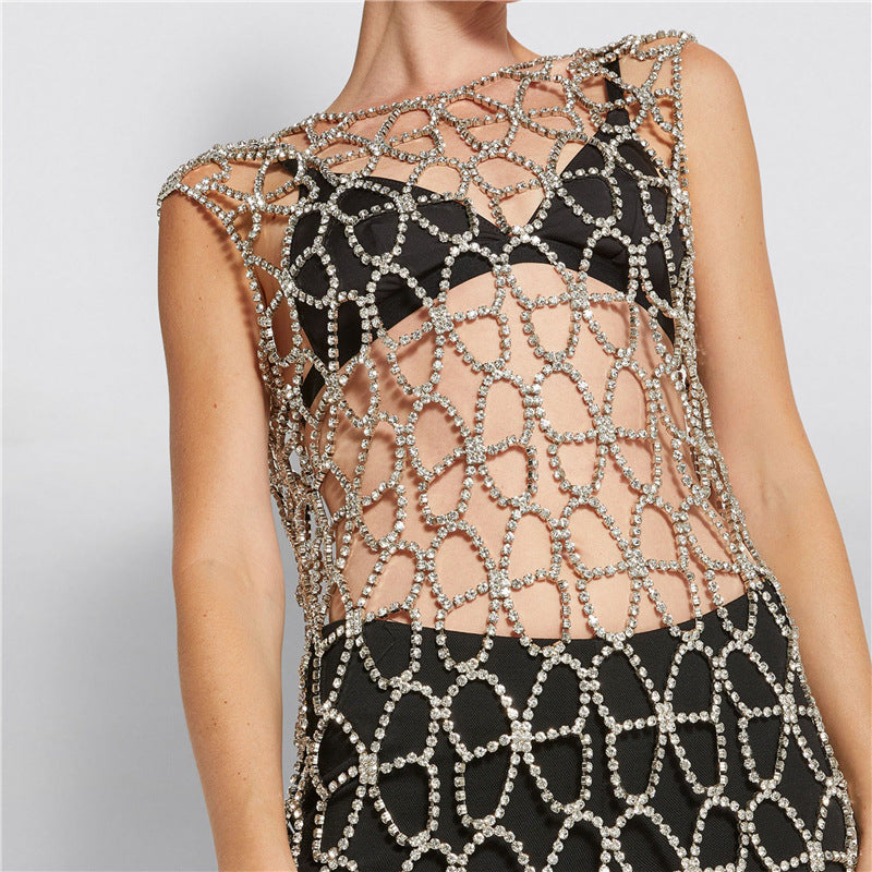 Hollow Rhinestone Dress Body Chain A0234