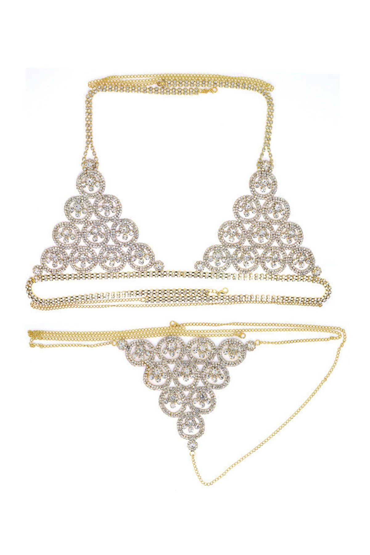 Rhinestone Bikini Body Chain Set A0236