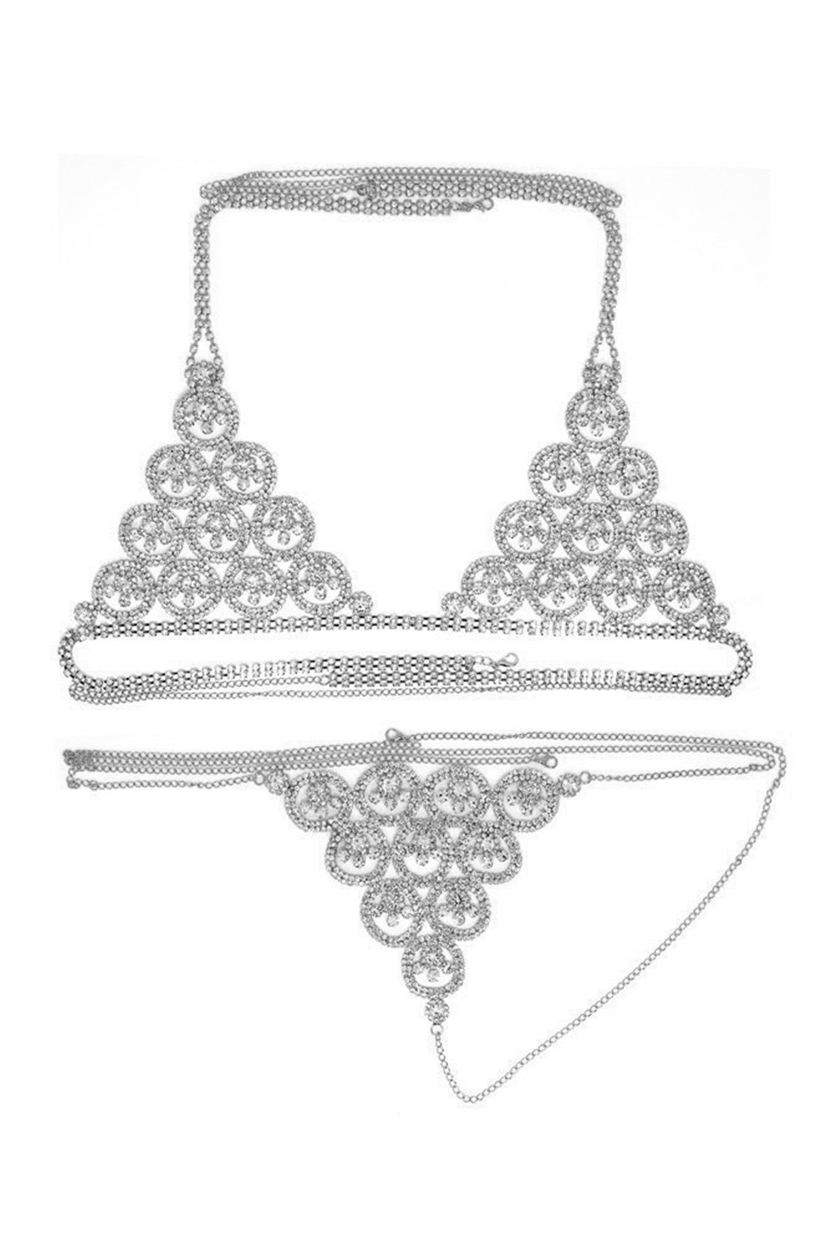 Rhinestone Bikini Body Chain Set A0236