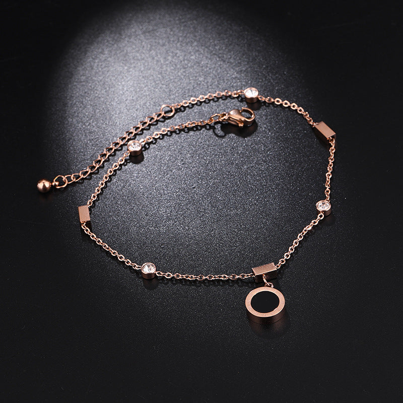 Roman Numerals Stainless Steel Anklet AK0041