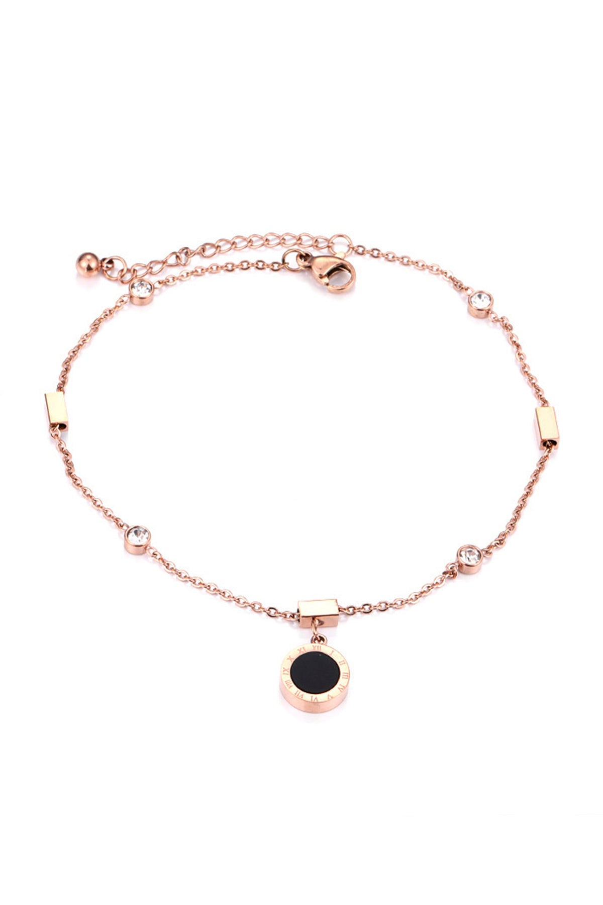 Roman Numerals Stainless Steel Anklet AK0041