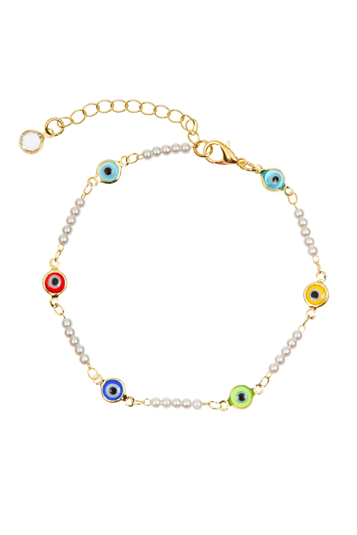 Evil Eye Bead Pearl Chain Anklet AK0084
