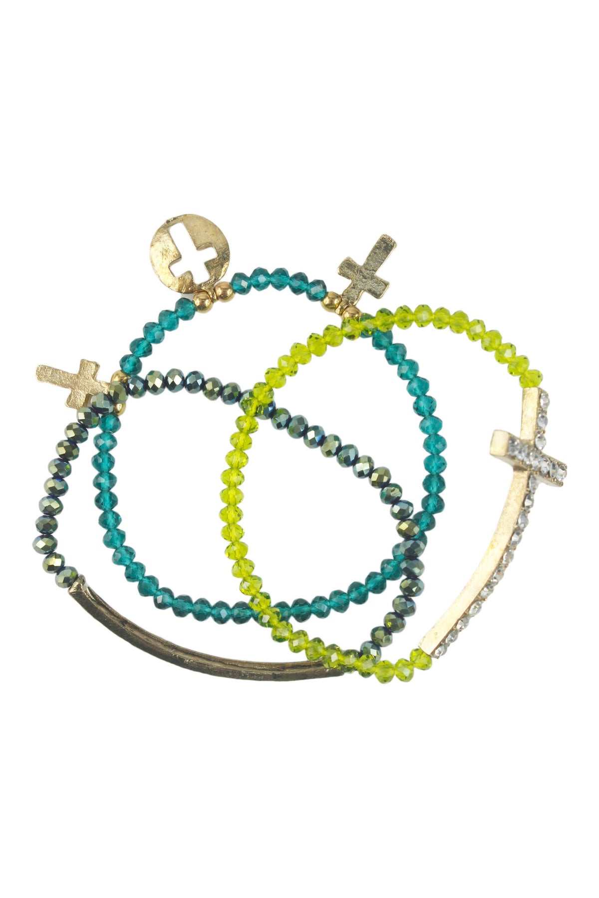 Crystal Cross Cutout Multi Layer Bracelets B1208
