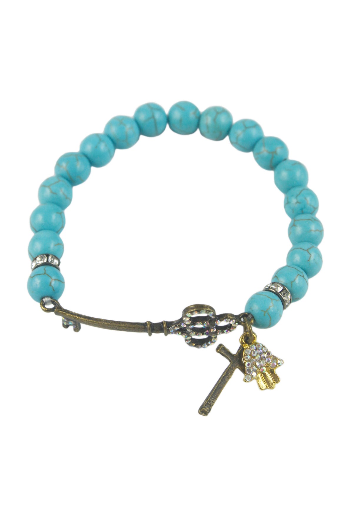 Key Charm Turquoise Bracelet B1378