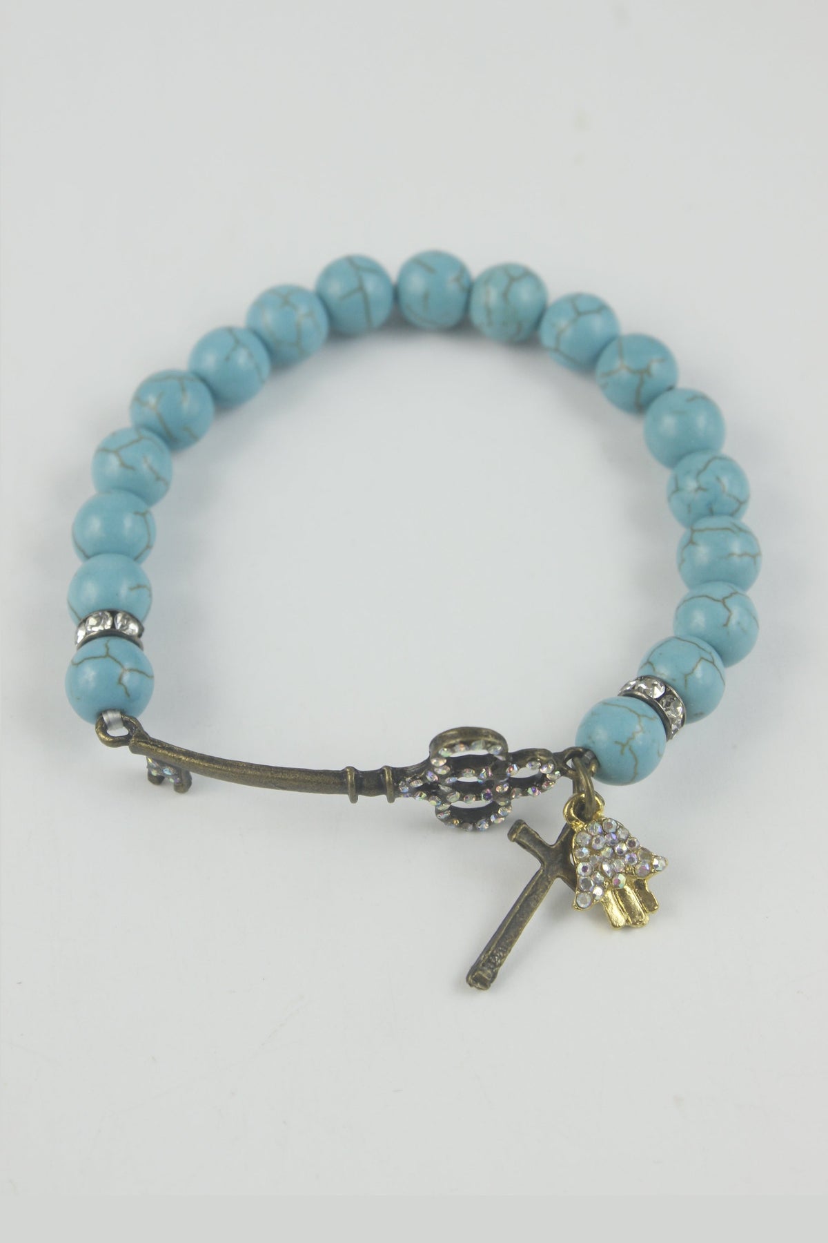 Key Charm Turquoise Bracelet B1378