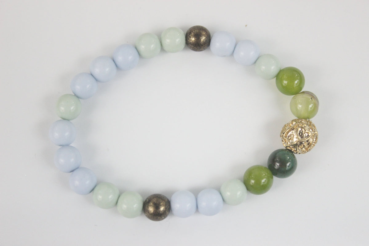 Mixed Semi Precious Stone Beaded Bracelet B1430