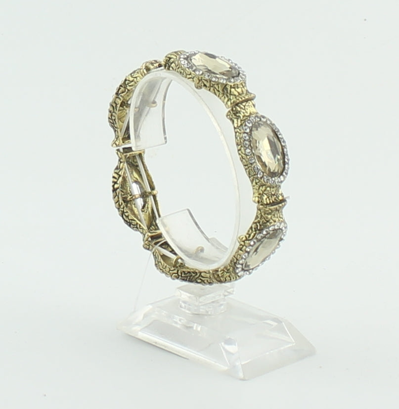 Large Crystal Encrusted Stretch Bracelet B1490