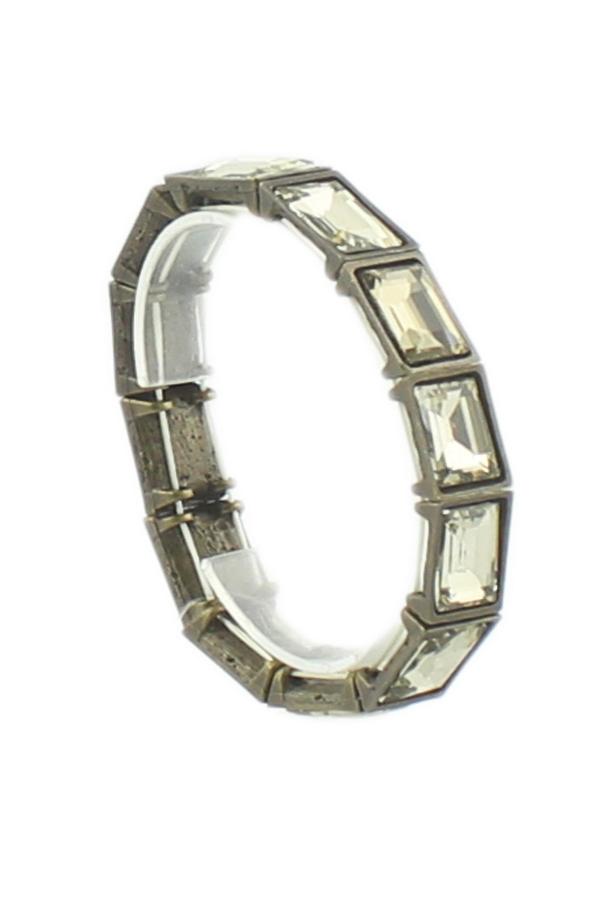 Rectangle Crystal Encruted Stretch Bracelet B1502