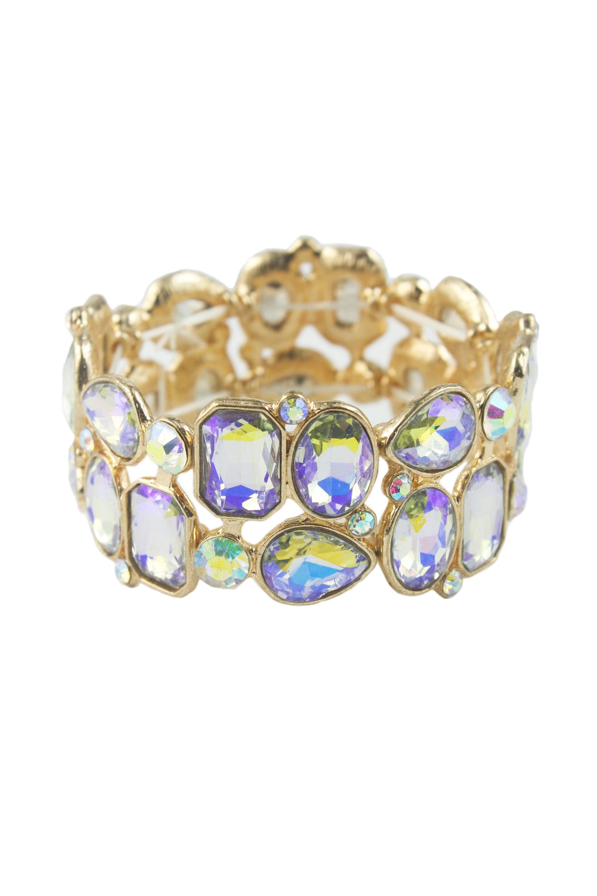 Large Crystal Paved Stretch Bracelet B1518