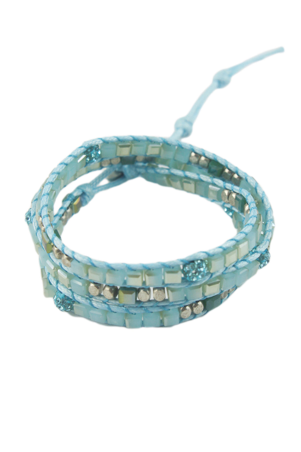 Fashion Faceted Diamond Beads Wrap Bracelet B1550