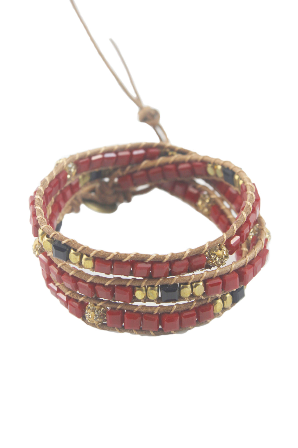 Fashion Faceted Diamond Beads Wrap Bracelet B1550
