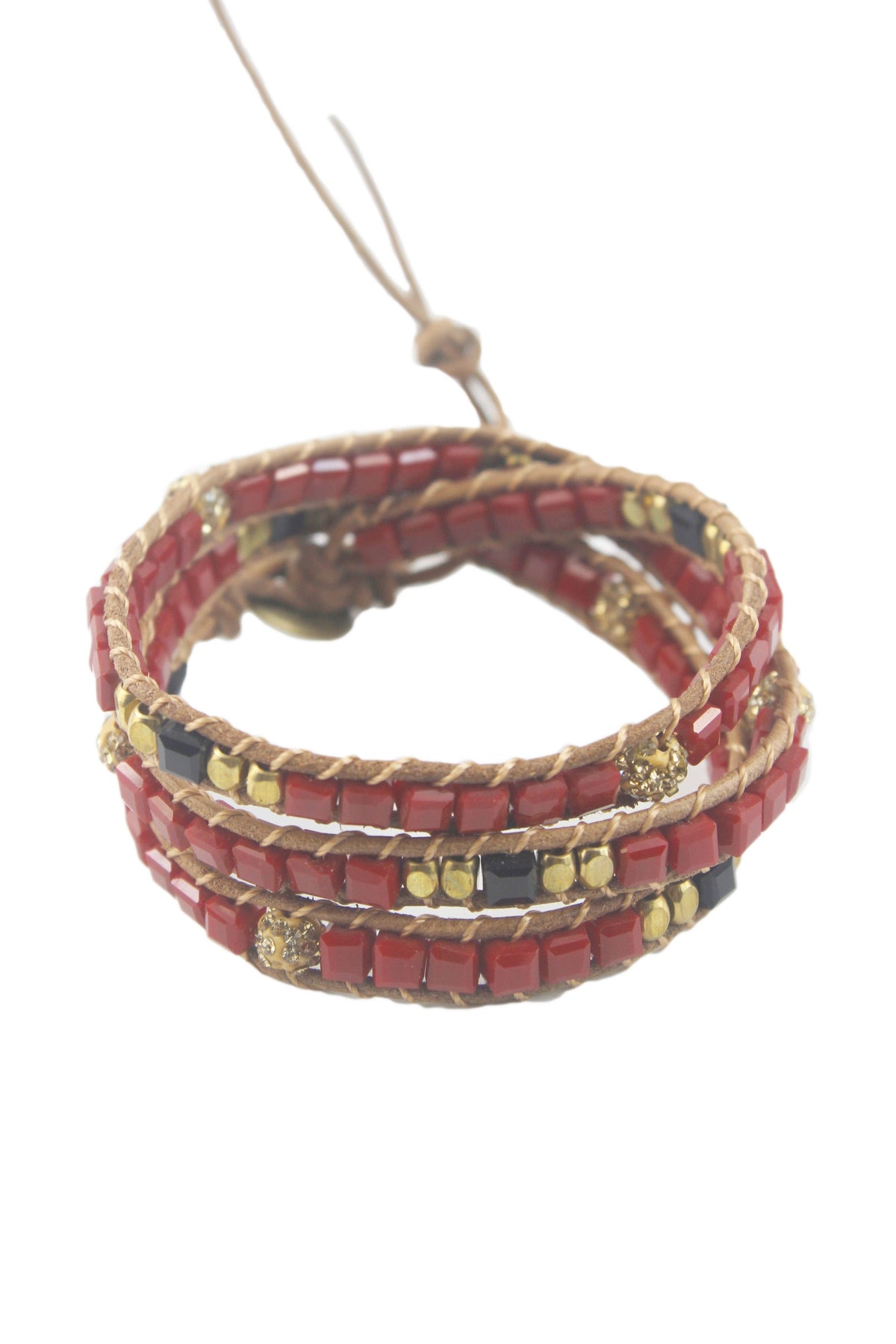 Fashion Faceted Diamond Beads Wrap Bracelet B1550