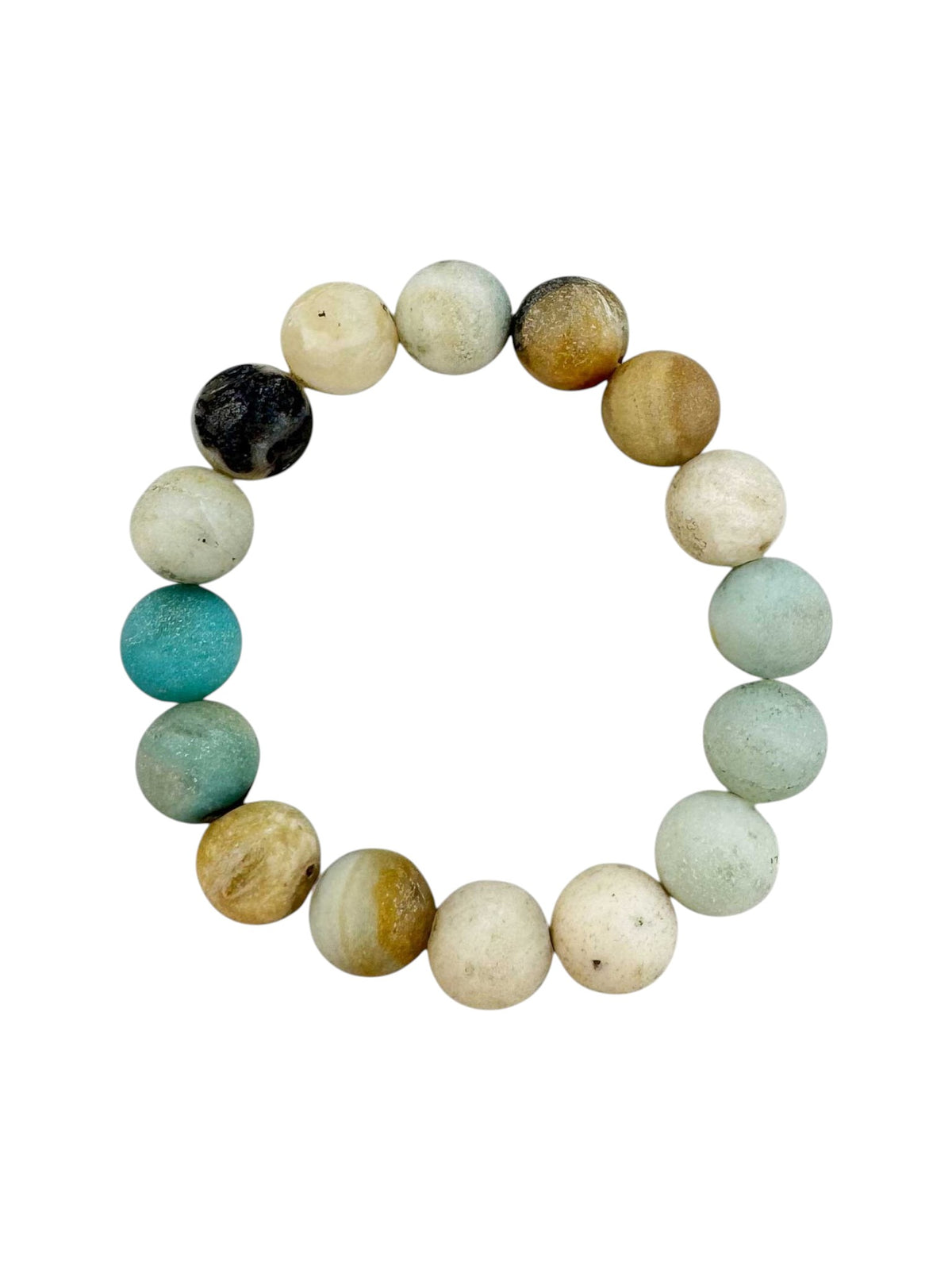 Amazonite Stone Stretch Bracelet B1587-Amazonite Matte - 12MM