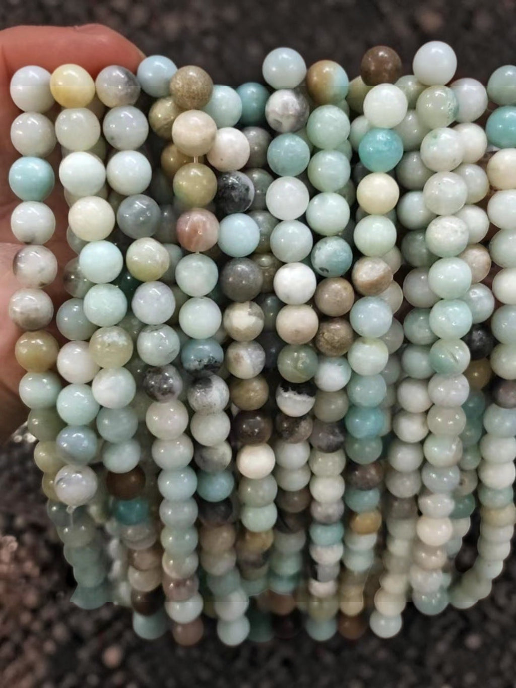 Amazonite Stone Stretch Bracelet B1587-Gloss-6MM - view 8